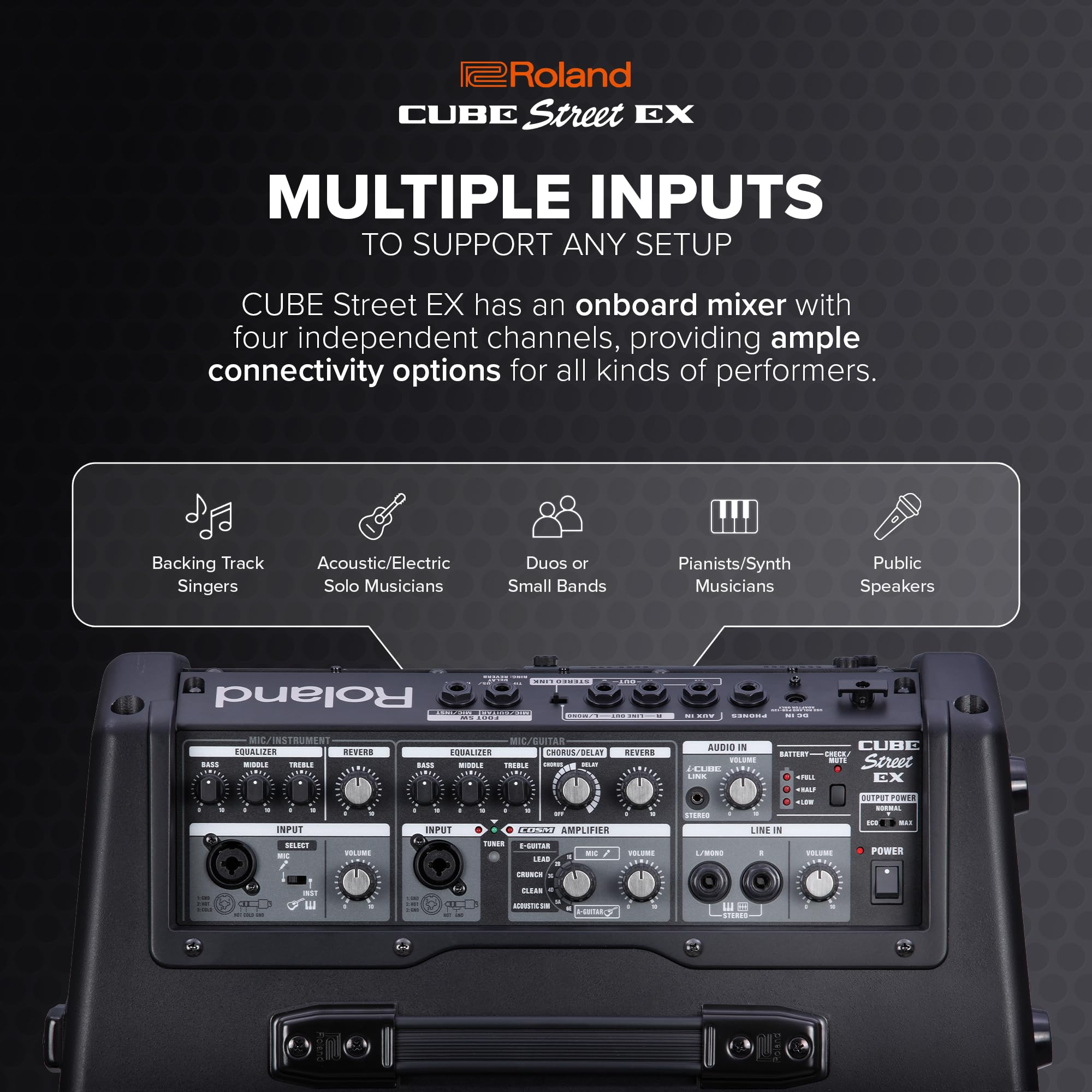 Roland Cube Street EX | Battery-Powered 50W Stereo Amplifier